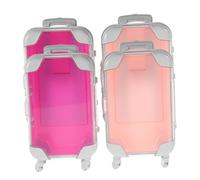 TOYZFRIENDY 4pcs Mini Travel Makeup Case with Retractable Handle Shockproof Lash Storage Box for False Eyelashes Compact Plastic Vanity Organizer for Women the Go