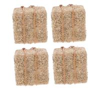 TOYZFRIENDY 4pcs Miniature Hay Bales for Farmhouse Decor Mini Dollhouse Haystack Models with Rope Autumn Farm Accessories for DIY Scenes Natural Straw Decoration for Table and Party