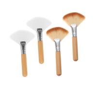 TOYZFRIENDY 4Pcs Powder Makeup Brush Fan Shape Soft Bristles Handle Highlighter Blush Applicator for Facial Salon and Personal Use