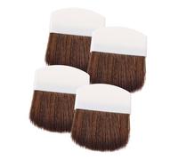 TOYZFRIENDY 4pcs Small Powder Brush Cosmetic Set with Horsehair and Plastic Smooth Handle, White Colour, Designed for Women, for Long-term Use and Daily Makeup Application