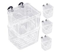TOYZFRIENDY 4pcs Transparent Aquarium Breeding Box Double Layer Fish Nursery Kit with Suction Cups for Betta Clownfish Shrimp Hatchery Clear Fish Tank Divider Easy to Clean and Maintain