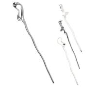TOYZFRIENDY 4pcs Vintage Chinese Hair Sticks Smooth Edges Minimalist Geometric Alloy Hair Forks for Long Thick Elegant Accessories for Weddings Parties