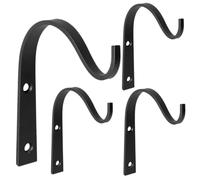 TOYZFRIENDY 4pcs Vintage Wall Hooks for Hanging Flower Baskets Lanterns and Plant Holders Curved Tip Design for Secure Outdoor Balcony and Garden Decoration