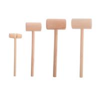 TOYZFRIENDY 4pcs Wooden Crab Mallets Seafood Cracking Hammers Lightweight Shellfish Hammer for Lobster Oysters Cakes Walnut Cracking Tool Smooth Edge Wood