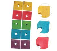 TOYZFRIENDY 50 Pieces DIY Parrot Bite Mixed Color Wood Chips Educational Chewing for Cockatiels Parakeets Small Birds Fun Skill Development Playground