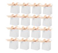 TOYZFRIENDY 50 Sets Small White Favor Boxes with Gold Ribbon European Style Mini Candy Treat Boxes for Weddings Birthdays Showers Valentines Day and Party Gift Packaging