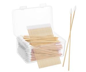 TOYZFRIENDY 500pcs Precision Cotton Swabs Pointed Tip Cotton Swab Applicators Bamboo Sticks Khaki Colour Not Easy to Break Gentle on Surfaces for Makeup and Earphones Cleaning