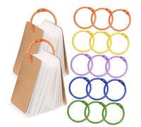 TOYZFRIENDY 50pcs Colored Metal Loose Leaf Rings Small Binder Rings for Keychains Notebooks Planners Scrapbooking in Purple Blue Green Orange Yellow