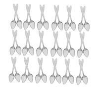 TOYZFRIENDY 50pcs Parrot Feeding Spoon Parrot Care Spoon Love Heart Costume Cosplay Bodysuit Bird Feeding Accessories Pet Food Scoop Silver Stainless Steel