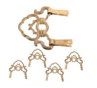 TOYZFRIENDY 5pcs Antique Brass Picture Frame Hooks Chinese Style Vintage Wall Mounting Hardware for Heavy Duty Artwork Plaques Mirrors Polished Surface Protects Walls and Decor