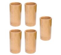 TOYZFRIENDY 5pcs Bamboo Cupping Therapy Set Large Carbonized Bamboo Pots 5-6.5cm Diameter 10-12cm Height Suction Cups for Body Massage and Fire Cupping Relaxation