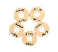 TOYZFRIENDY 5pcs Electric Guitar Toggle Plate Washers Rhythm Treble Rings Yellow Black Text GN602 Switch Washer Set for Guitar Pickup Switch Replacement