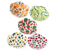 TOYZFRIENDY 5Pcs Insulated Microwave Bowl Holders Heat Resistant Anti-Slip Hugger Kitchen Gadgets with Fruit Patterned Covers for Safe Hot Bowl Handling