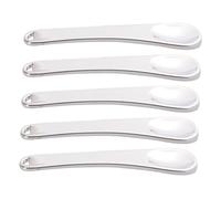 TOYZFRIENDY 5pcs Mini Metal Makeup Spatulas Silver Facial Cosmetic Spoons for Face Mask Cream Lotion Mixing and Application Portable Durable Skincare Tools
