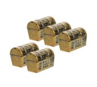 TOYZFRIENDY 5pcs Miniature Treasure Chest Models Vintage Pirate Jewelry Storage Boxes for Dollhouse Scene Layout and Desktop Decor and Realistic Mini House Accessories