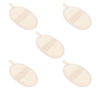 TOYZFRIENDY 5pcs Natural Loofah Bath Scrub Towels 12x8cm Beige Exfoliating Back Rubbing Tools with Hanging Hole for Shower and Spa Body Care