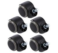 TOYZFRIENDY 5Pcs Office Chair Wheels Double Ball Bearing Furniture Casters Replacement for Stools Desks Small Sofas with Wear Resistant PU Material