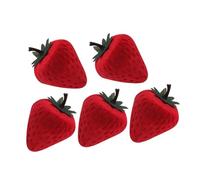 TOYZFRIENDY 5pcs Red Velvet Strawberry Ring Box Creative Jewelry Holder Container for Engagement Wedding Proposal Birthday Compact Travel-friendly Trinket Organizer