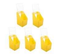 TOYZFRIENDY 5pcs Small Hanging Bird Feeder for Cage Plastic Pigeon Feeding Supplies with Single Hole and Clear Lid Space-saving Hanging Poultry Food Dispenser for Parakeets Doves Quails and