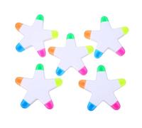 TOYZFRIENDY 5PCS Star Shape Fluorescent Highlighters Multi Color Smooth Writing Pens for Note Taking Color Coding and Creative Art Projects