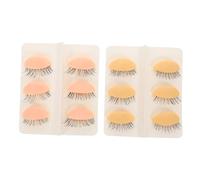 TOYZFRIENDY 6 Pairs Eyelash Extension Trainer Removable Silicone Eyelids Mannequin Head for Makeup Practice for Beginners and Professionals Realistic Feel for Confidence Building