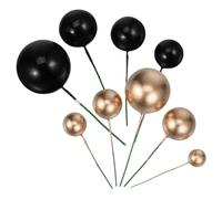 TOYZFRIENDY 66 Pcs Two-color Ball Cake Toppers Smooth Cake Balls Cupcake Decorations for Birthday Wedding Party DIY Supplies