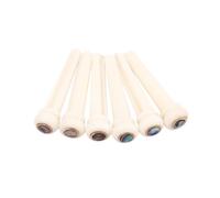 TOYZFRIENDY 6pcs Acoustic Guitar Bridge Pins Bone String Pegs with Brass Ring and Green Shell Dot for Folk Guitar Stable Tone and Volume Enhancement