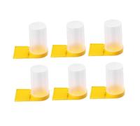 TOYZFRIENDY 6Pcs Beehive Water Feeders Transparent Plastic Bee Water Containers with Enlarged Stable Base No-leakage Entrance Feeders for Honeybee Hive Beekeeping Garden Use