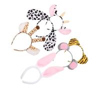 TOYZFRIENDY 6pcs Cartoon Animal Headbands Adorable Ear Hairbands for Adults Party Costume Accessories with Spot Dog Giraffe Tiger Mouse Cow Rabbit Designs