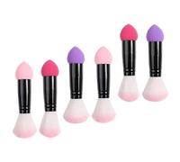 TOYZFRIENDY 6pcs Double-sided Blush and Powder Makeup Brushes with Soft Bristles Portable Cosmetics Blending Tools for Foundation Blush and Powder Application Suitable for Beginners and