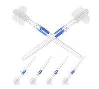 TOYZFRIENDY 6pcs Double-Sided Denture Toothbrush Set with Gum Brush for Denture Wearers, Deep Cleaning Retainer Brushes for False Teeth Oral Care