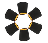 TOYZFRIENDY 6Pcs Drum Metal Lampshades with Black Exterior and Gold Interior Vintage Small Screw Socket Pendant Light Covers Industrial Barrel Lamp Shades for Ceiling and Chandelier Easy to