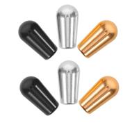 TOYZFRIENDY 6pcs Electric Guitar Toggle Switch Caps M3.5 Threaded Metal Pickup Switch Knobs Replacement Kit Silver Black Gold for Guitar Parts Electronics