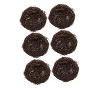 TOYZFRIENDY 6Pcs Handmade Natural Rattan Bird Nests Woven Bird Nest Decoration for Easter Garden Succulent Planter Lightweight Stylish Home Ornament