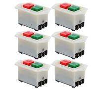 TOYZFRIENDY 6pcs Industrial On Off Push Button Switch for Table Grinder and Bench Drill, Heavy Duty Machine Control Start Stop Switch for Workshop Equipment Safety