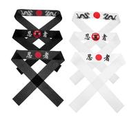 TOYZFRIENDY 6pcs Japanese Ninja Headbands for Stylish Samurai Karate Bandana for Birthday Party Decorations Themed Costume Accessories for Cooking and Martial Arts Events