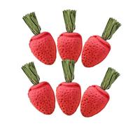 TOYZFRIENDY 6pcs Natural Strawberry Shaped Chew for Guinea Pig Hamster Chinchilla Rabbit Small Animal Teeth Maintenance Sticks Safe and Entertaining for Healthy Chewing and Stress Relief