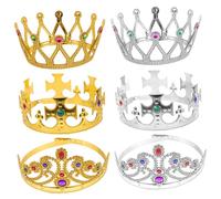 TOYZFRIENDY 6Pcs Party Crown Lightweight Comfortable Birthday Costume Accessories for King Queen Prom Celebration