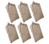 TOYZFRIENDY 6pcs Reusable Linen Drawstring Bags Burlap Cloth Sacks for Vegetable Storage Multifunctional Breathable Produce Grow Sacks