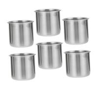 TOYZFRIENDY 6pcs Stainless Steel Medicine Cups Measuring Tool Without Scale Rustproof Laboratory Sample Collection Cups for Home and Restaurant Use