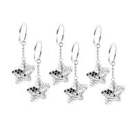 TOYZFRIENDY 6pcs Star Disco Ball Keychains Glass Mosaic Reflective Pendant Mirror Bag Hanging Decoration for Birthday Party Favors Cowgirl Supplies