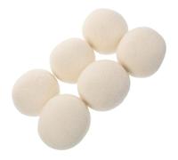 TOYZFRIENDY 6pcs White Wool Tumble Dryer Spheres 6cm Anti-Static Reusable Natural Fabric Softening Laundry Drying Spheres for Tumble Dryer Wrinkle and Lint Reduction