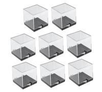 TOYZFRIENDY 8 Pcs Transparent Square Plastic Specimen Boxes Mineral Storage Display Cases with Smooth Surface for Collectibles and Crystal Samples