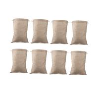 TOYZFRIENDY 8pcs Burlap Drawstring Storage Bags Reusable Potato and Vegetable Organizers Multipurpose Fabric Sacks for Grain Rice Animal Feed Easy and Space-saving