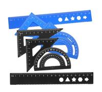TOYZFRIENDY 8pcs Metal Geometry Set with Protractor Triangular and Straight Rulers Precision Drafting Tools for Classroom Office DIY Measuring with Clear Markings Engineering Scale