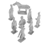 TOYZFRIENDY 8pcs Mini Terracotta Warriors Figurines Ancient Chinese Soldier Miniature Statues for Desk Decorations Collectible Figures for Aquarium Fairy Garden Accessories