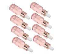 TOYZFRIENDY 8pcs Pink Semi Glass Dropper Bottles for Essential Oil Leakproof Travel Reusable Small Empty Oil Bottles