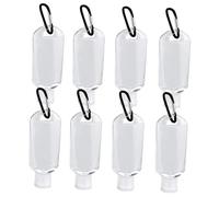 TOYZFRIENDY 8pcs Refillable Press Bottles with Carabiner Clip Travel Containers for Shampoo Lotion Body Wash Plastic Squeeze Bottles Suitable for Outdoor Sports Business Trips Random Color