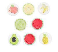 TOYZFRIENDY 8Pcs Reusable Cooling Eye Pads Portable Ice Packs for Tired Eyes with Adorable Fruit Design Shape Gel Relieves Pressure and Reduces Puffiness