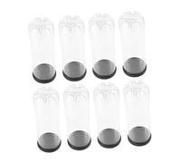 TOYZFRIENDY 8Pcs Transparent Tennis Ball Storage with Black Protective Lid Dustproof Moisture Resistant PVC Canister for Tennis Players Training and Competition Organizer